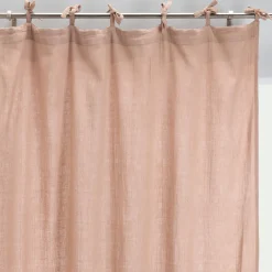 Rideau à nouettes en gaze de coton - rose salina - 140x250cm