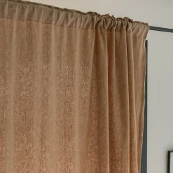 Rideau à passants caché en lin finition point de bourdon 140x250cm - beige corde