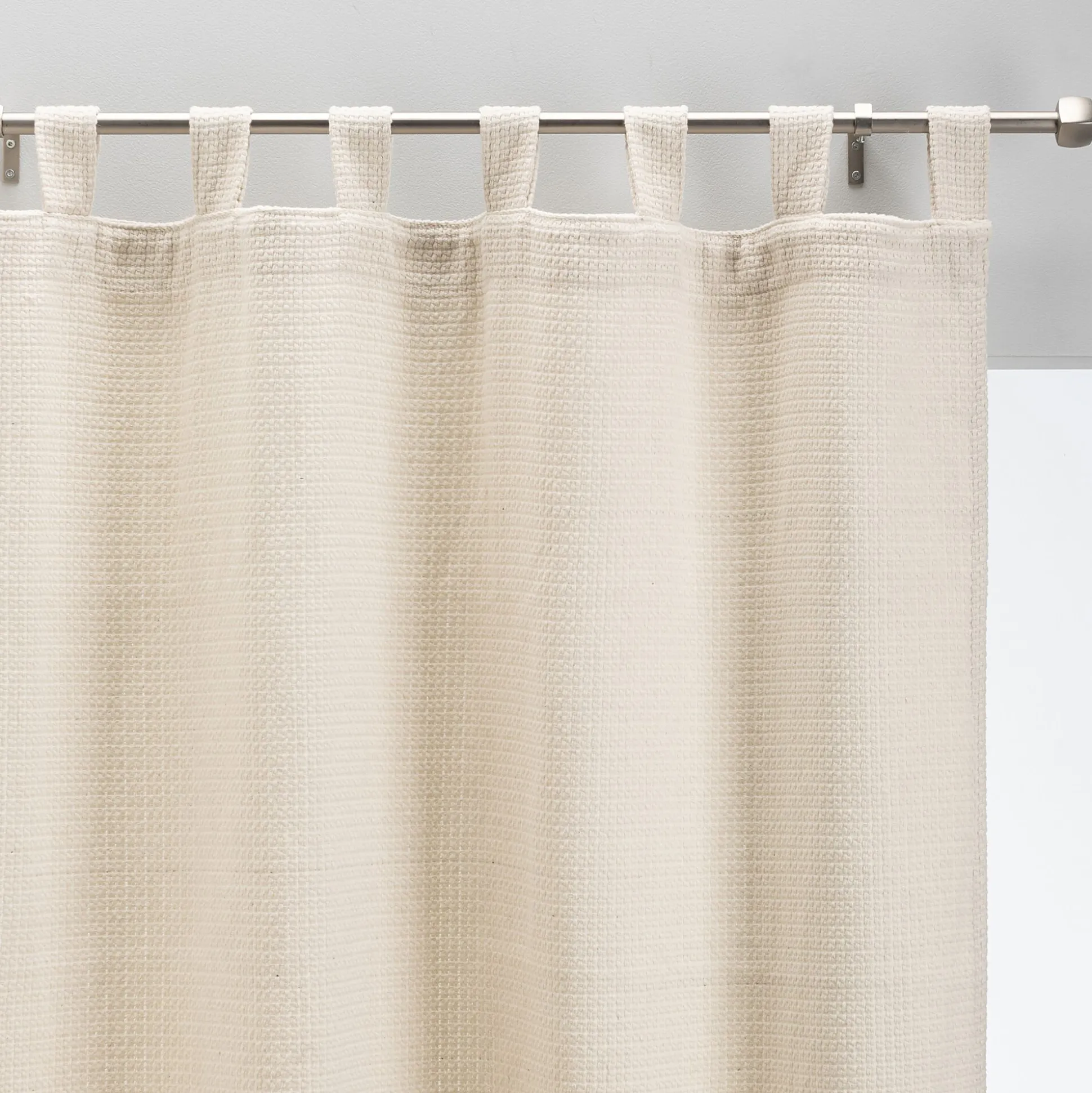 Rideau à passants en polyester texturé 140x250cm - blanc écru