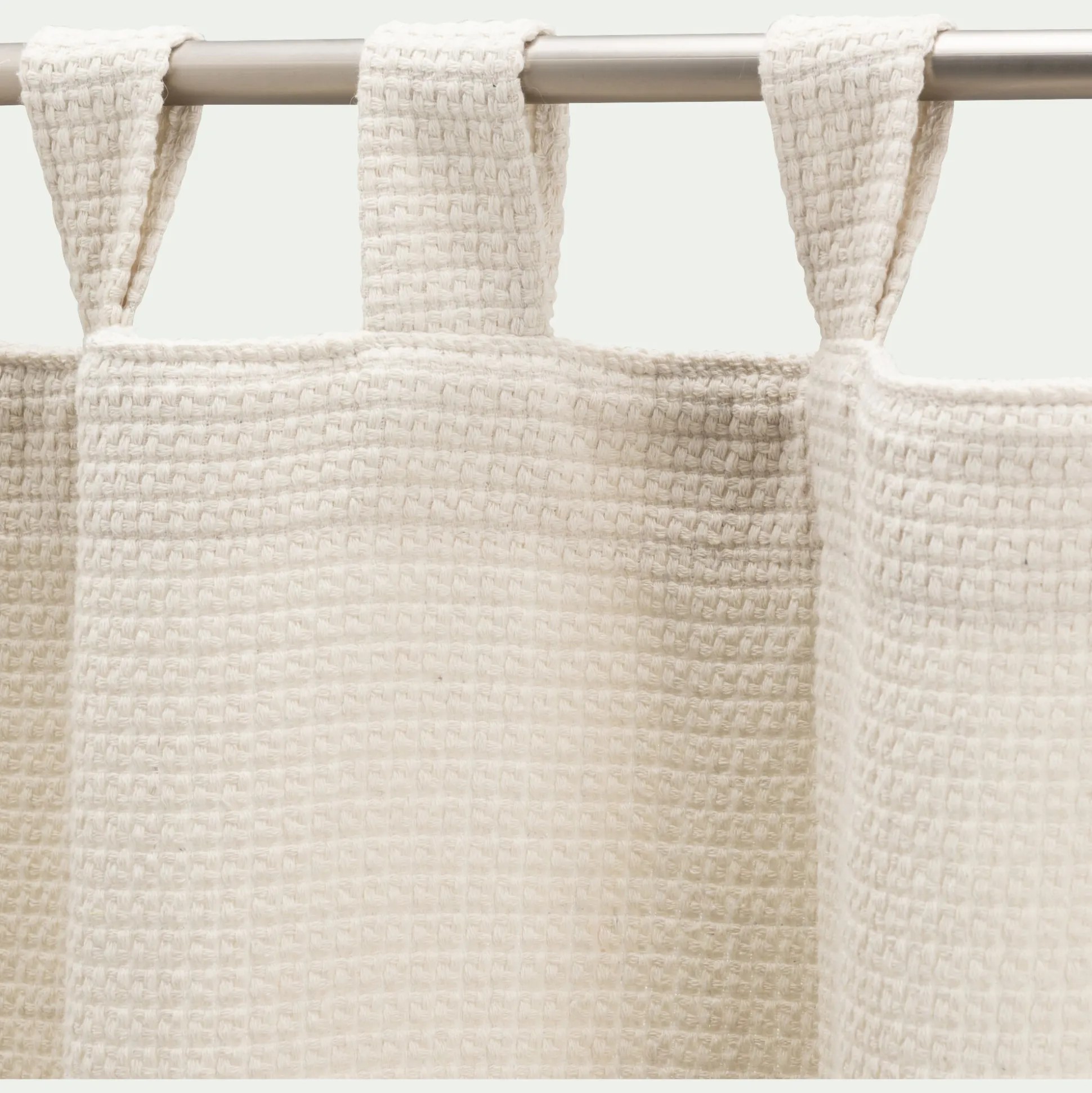 Rideau à passants en polyester texturé 140x250cm - blanc écru