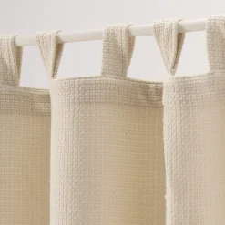 Rideau à passants en polyester texturé 140x250cm - blanc écru