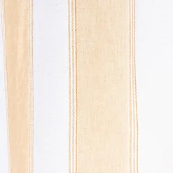 Rideau passe-tringle en lin et coton à rayures 140x250cm - blanc écru