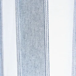 Rideau passe-tringle en lin et coton à rayures 140x250cm - bleu