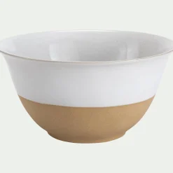 Saladier bicolore en grès D28,7cm - blanc
