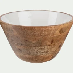 Saladier en bois de manguier D30cm - blanc