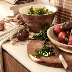 Saladier en bois de manguier D30cm - blanc