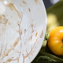 Saladier en grès D35cm - jaune argan