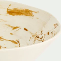 Saladier en grès D35cm - jaune argan