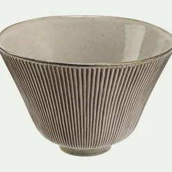 Saladier en grès réactif D24cm - marron écorce