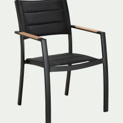 Salon de jardin repas extensible en aluminium - noir