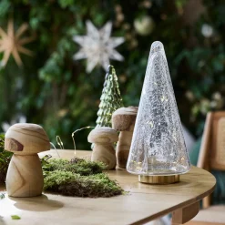 Sapin à poser lumineux en verre H34cm - transparent