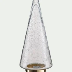Sapin à poser lumineux en verre H34cm - transparent