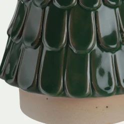 Sapin déco à écailles en grès D11,2cm - vert