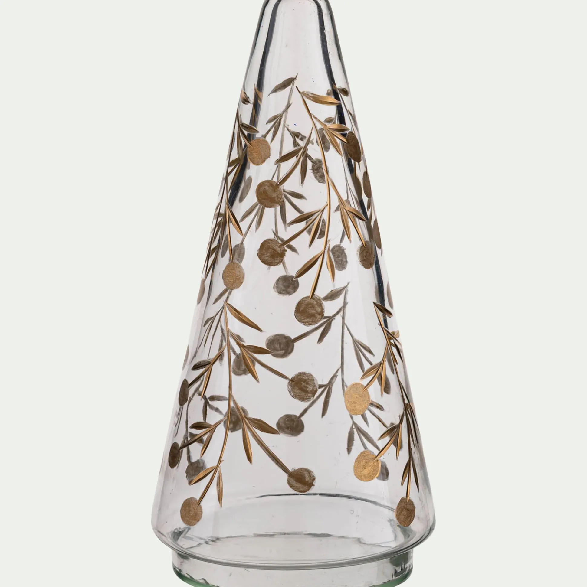 Sapin déco à poser en verre H19cm - transparent