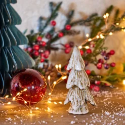 Sapin décoratif à poser en porcelaine - beige