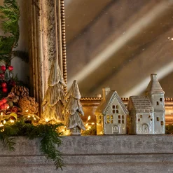 Sapin décoratif à poser en porcelaine - beige