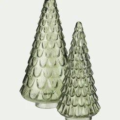 Sapin décoratif à poser en verre H23cm - vert