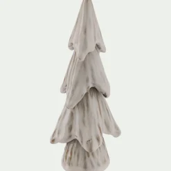 Sapin décoratif à poser en porcelaine H19cm - beige