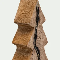 Sapin décoratif à poser en bois de manguier H29cm - naturel