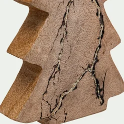 Sapin décoratif à poser en bois de manguier H29cm - naturel