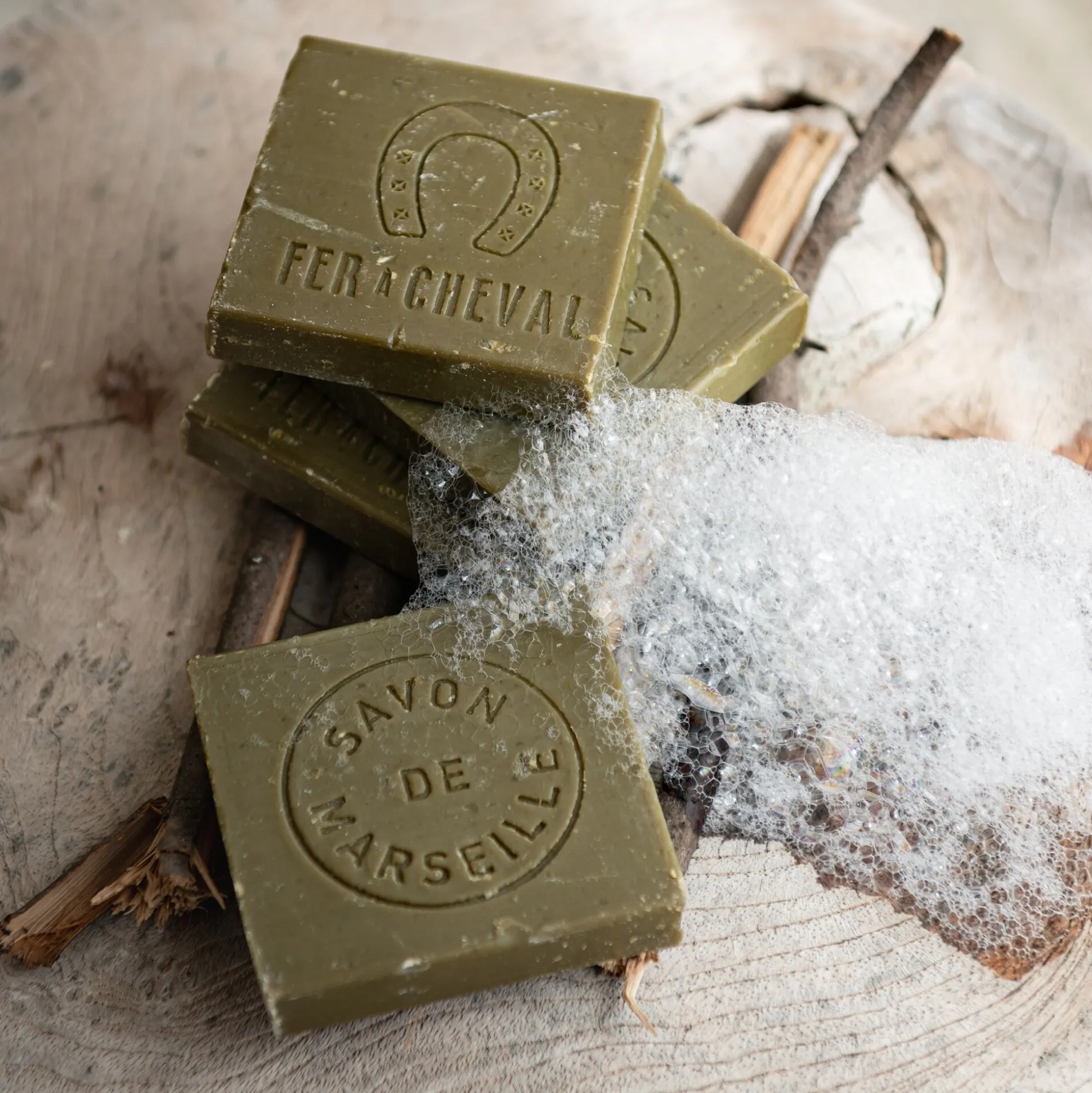 Savon de Marseille en tranche 4x65gr - vert