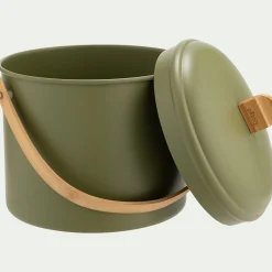 Seau à compost en métal et bambou 7L - vert