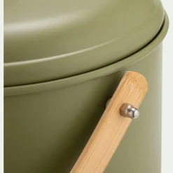 Seau à compost en métal et bambou 7L - vert