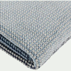 Serviette de toilette bouclette jacquard en coton 50x100cm - bleu