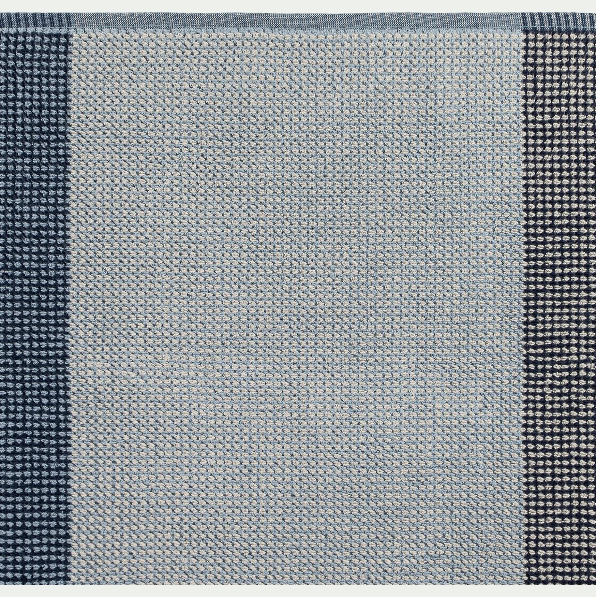 Serviette de toilette bouclette jacquard en coton 50x100cm - bleu