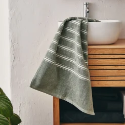 Serviette de toilette en coton - vert olivier 50x100cm