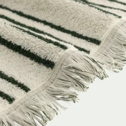 Serviette de toilette en coton à rayures 50x100cm - vert