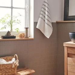 Serviette de toilette en coton - blanc 50x100cm