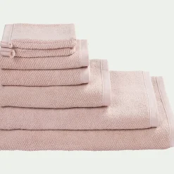 Serviette de toilette en bouclettes de coton bio - rose rosa 50x90cm