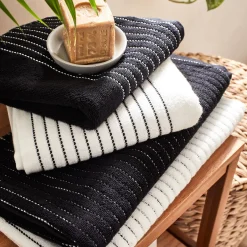 Serviette de toilette en coton - noir 50x100cm