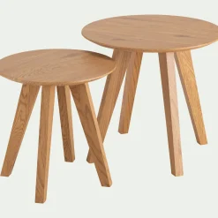 Set de 2 bouts de canapé effet bois - bois clair