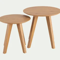 Set de 2 bouts de canapé effet bois - bois clair