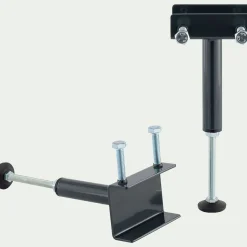 Set de 2 pieds de sommier réglable en métal H17,5x30,5cm - noir