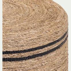 Set de 2 tables basses rondes en jacinthe d'eau - naturel