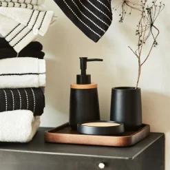 Set de salle de bain en polyresine - noir