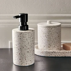 Set de salle de bain en terrazzo - blanc