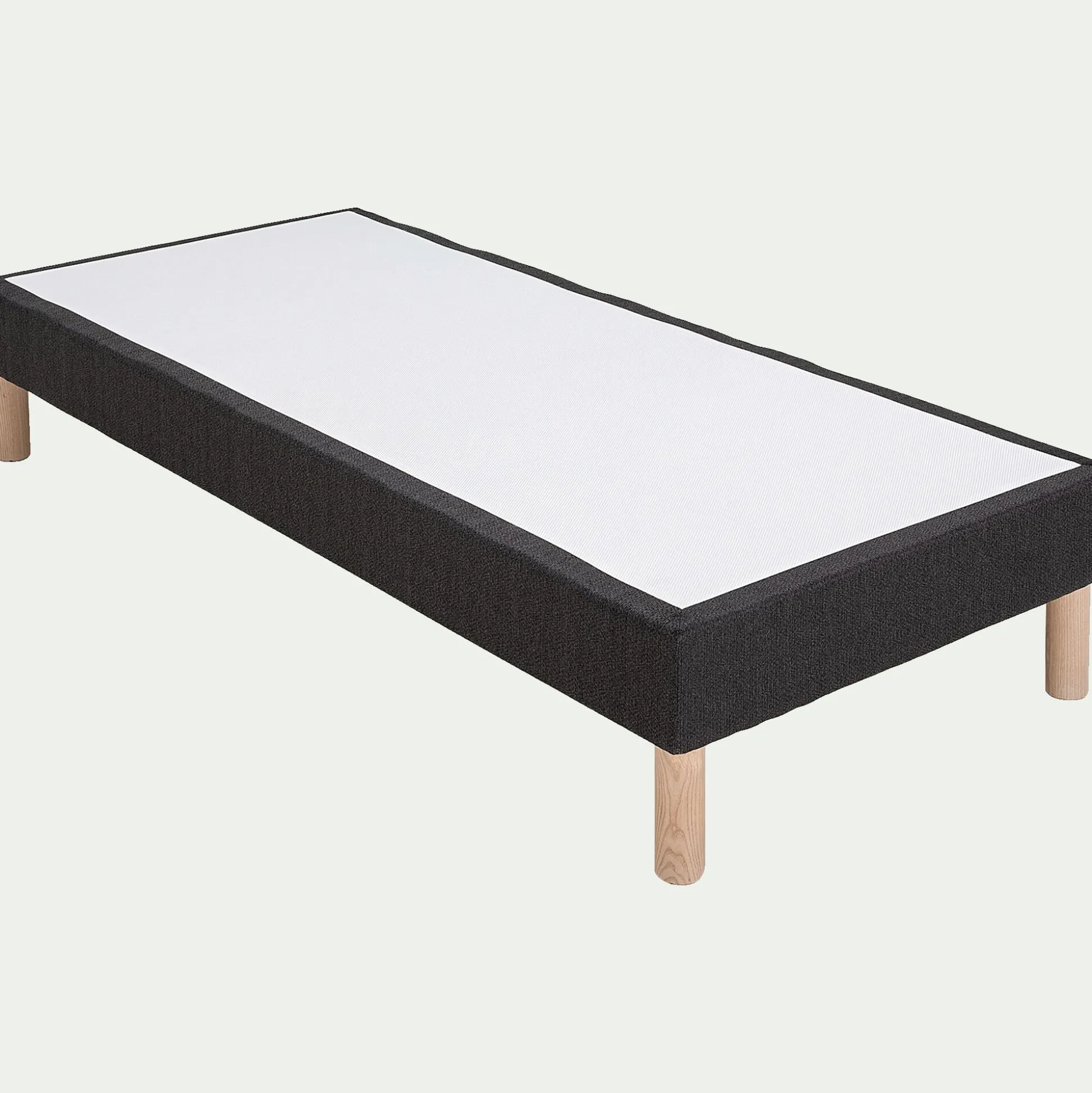 Sommier tapissier H25cm - 80x200cm gris anthracite