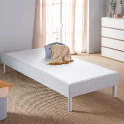 Sommier tapissier 90x200cm - gris clair