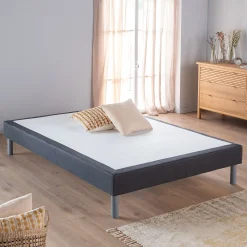 Sommier tapissier 160x200cm - gris anthracite