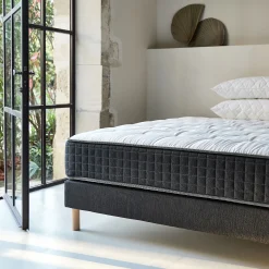 Sommier tapissier 140x190cm gris anthracite