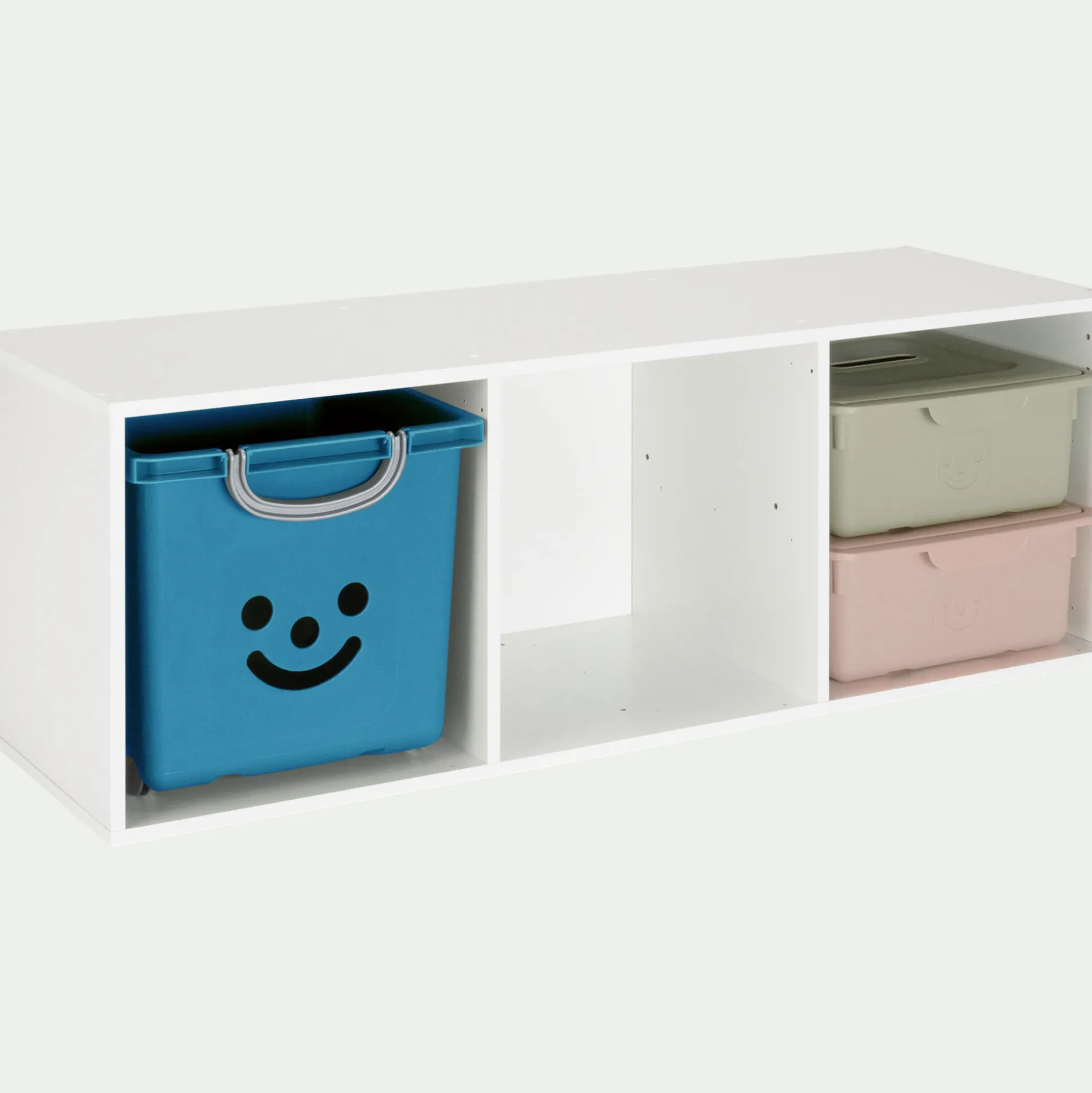 Structure 3 cases en bois H102,6cm - blanc