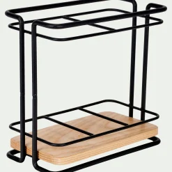 Support à ustensiles en métal et bois