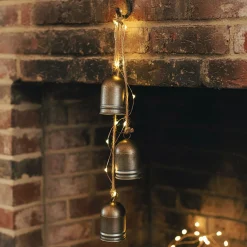 Suspension décorative 3 cloches H68cm - doré