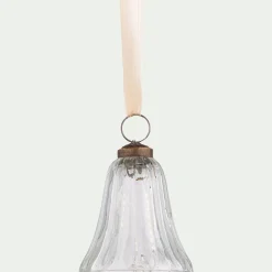 Suspension de Noël cloche en verre H9cm - transparent