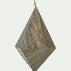Suspension de Noël diamant en papier H13cm - gris