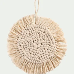 Suspension de Noël en coton D10cm - blanc